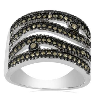 BUY NATURAL AUSTRIAN MARCASITE GEMSTONE RING IN 925 SILVER  